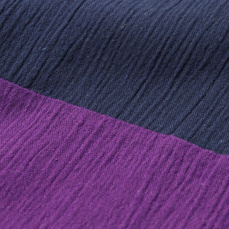 ソウソウ SOU SOU 京都 貫頭衣 高島縮 長方形衣 組 ネイビー×パープル