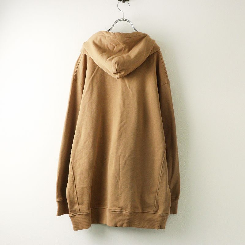 JPタグ 白タグ マックスマーラ MAX MARA ADITO ロゴパッチチュニック丈 プルオーバーパーカー S キャメル┃トップス