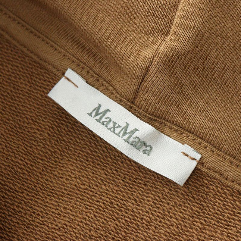  JPタグ 白タグ マックスマーラ MAX MARA ADITO ロゴパッチチュニック丈 プルオーバーパーカー S キャメル┃トップス その他 その他