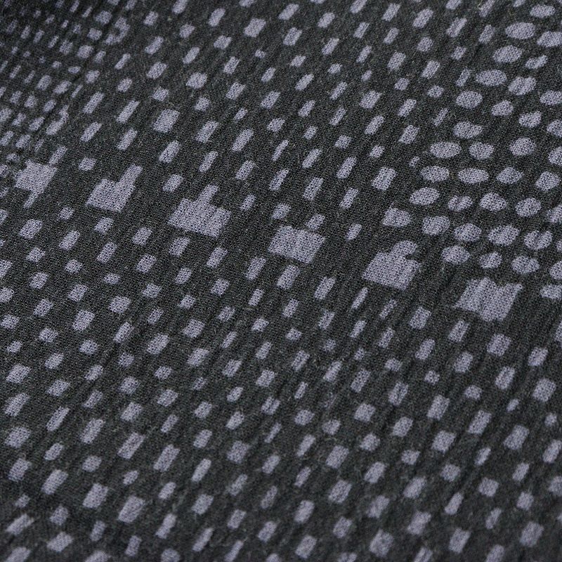 ソウソウ SOU SOU 京都 貫頭衣 四角衣 板尾織物 高島縮 総柄 ブラック