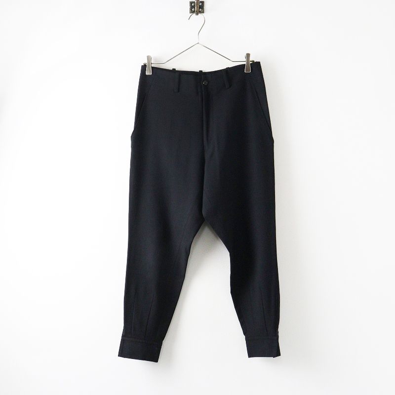2002 AW Archive ヨウジヤマモトプリュスノアール YOHJI NOIR ウールギャバジンテーパードパンツ 1 ブラック