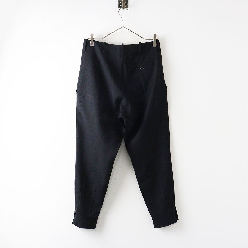 2002 AW Archive ヨウジヤマモトプリュスノアール YOHJI NOIR ウールギャバジンテーパードパンツ 1 ブラック