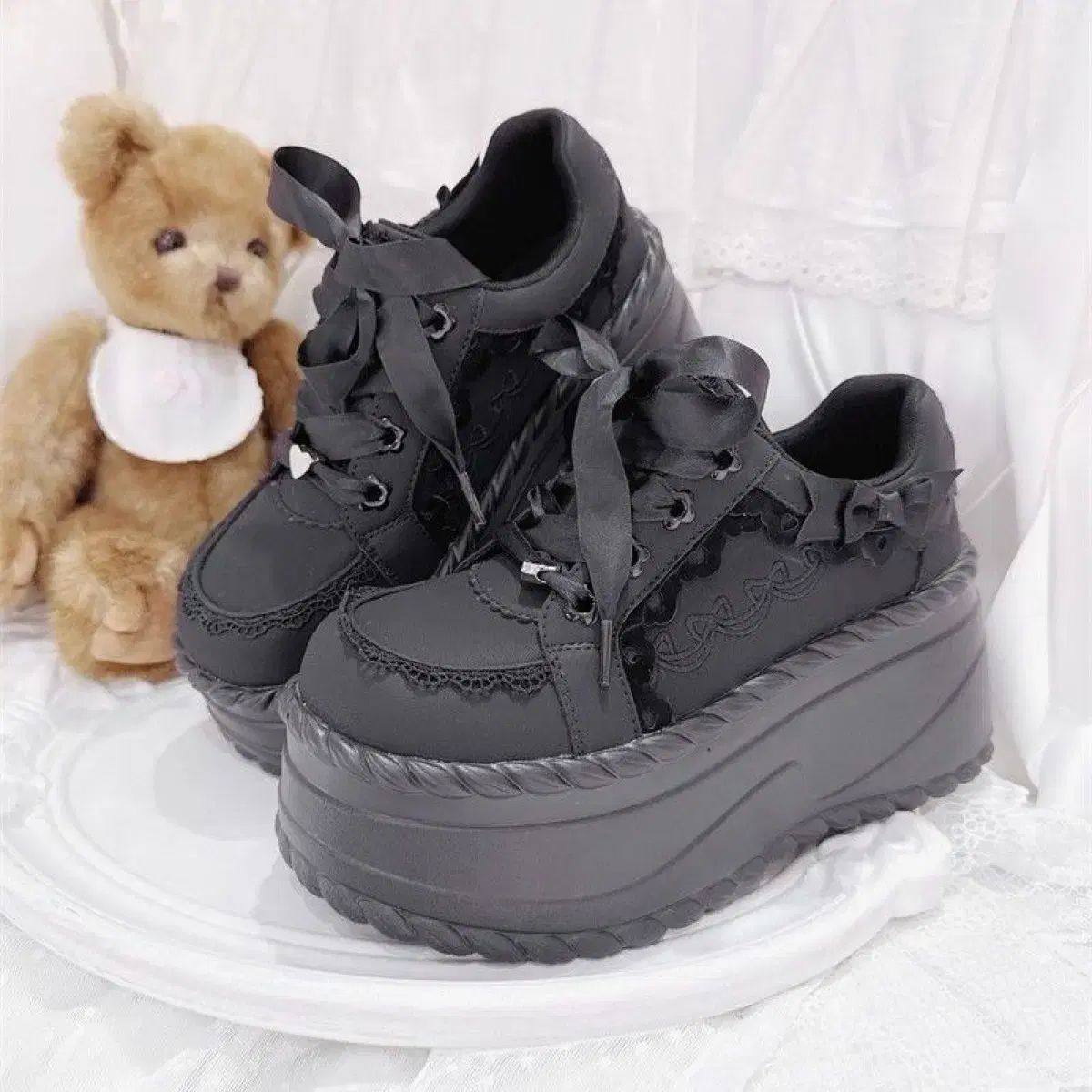 GURURU 地雷系 厚底 ハイトップシューズ サブカルチャー ファッション 靴 3 COLOR