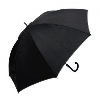 藤田屋 ユニセックス長傘 60cm 無地パイピング ブラック FTW-0010