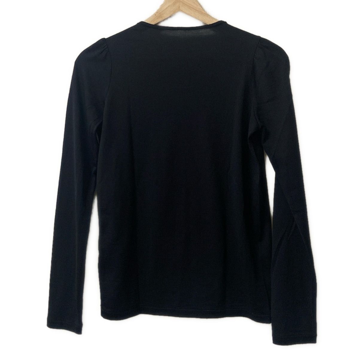 Drawer ドゥロワー 長袖カットソー サイズ1 S レディース - 黒 クルーネック フリル