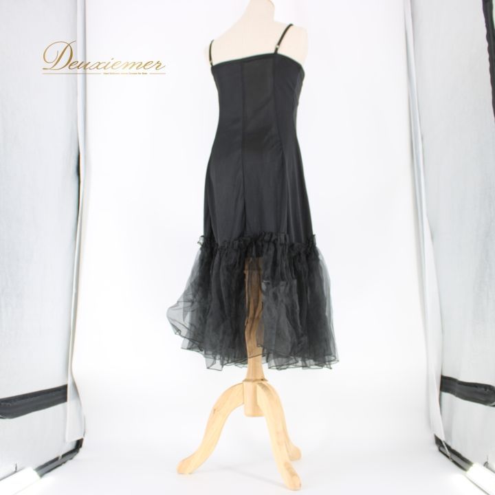 【美品 社交ダンス衣装】ブラック ICHIOKU ワンピース ドレス 黒 フリル 美品 社交ダンス衣装】ワンピース ドレス ICHIOKU 黒 ブラック 袖なし