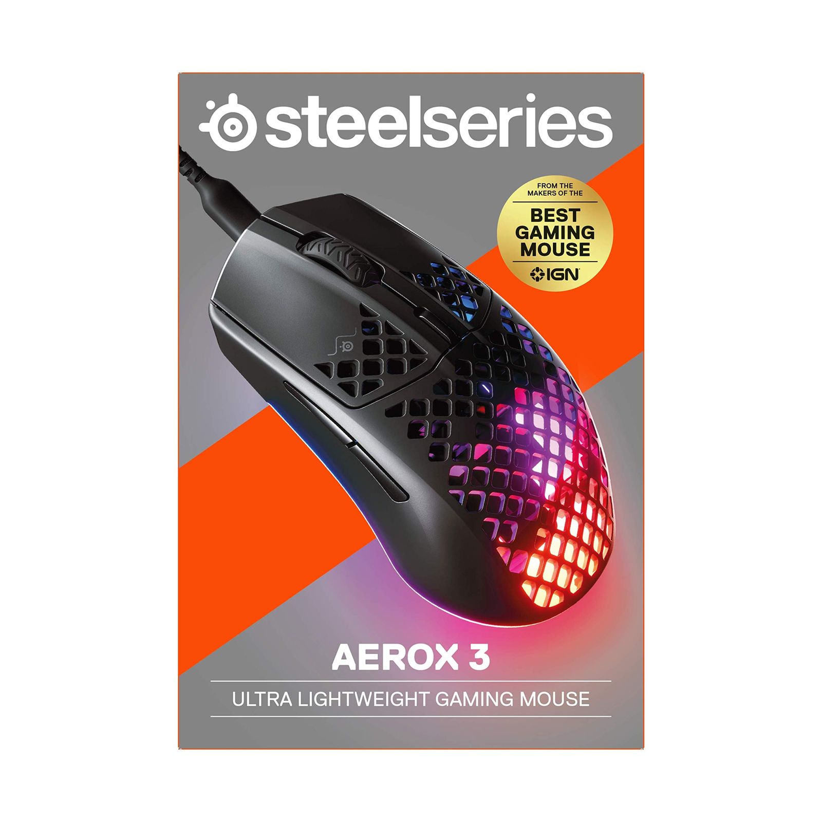  SteelSeries Aerox 3 超軽量ゲーミングマウス 8 500 CPI TrueMoveコア光学センサー 超軽量防水設計 ユニバーサルUSB C接続 ブラック ホワイト Wired その他 テレビゲーム