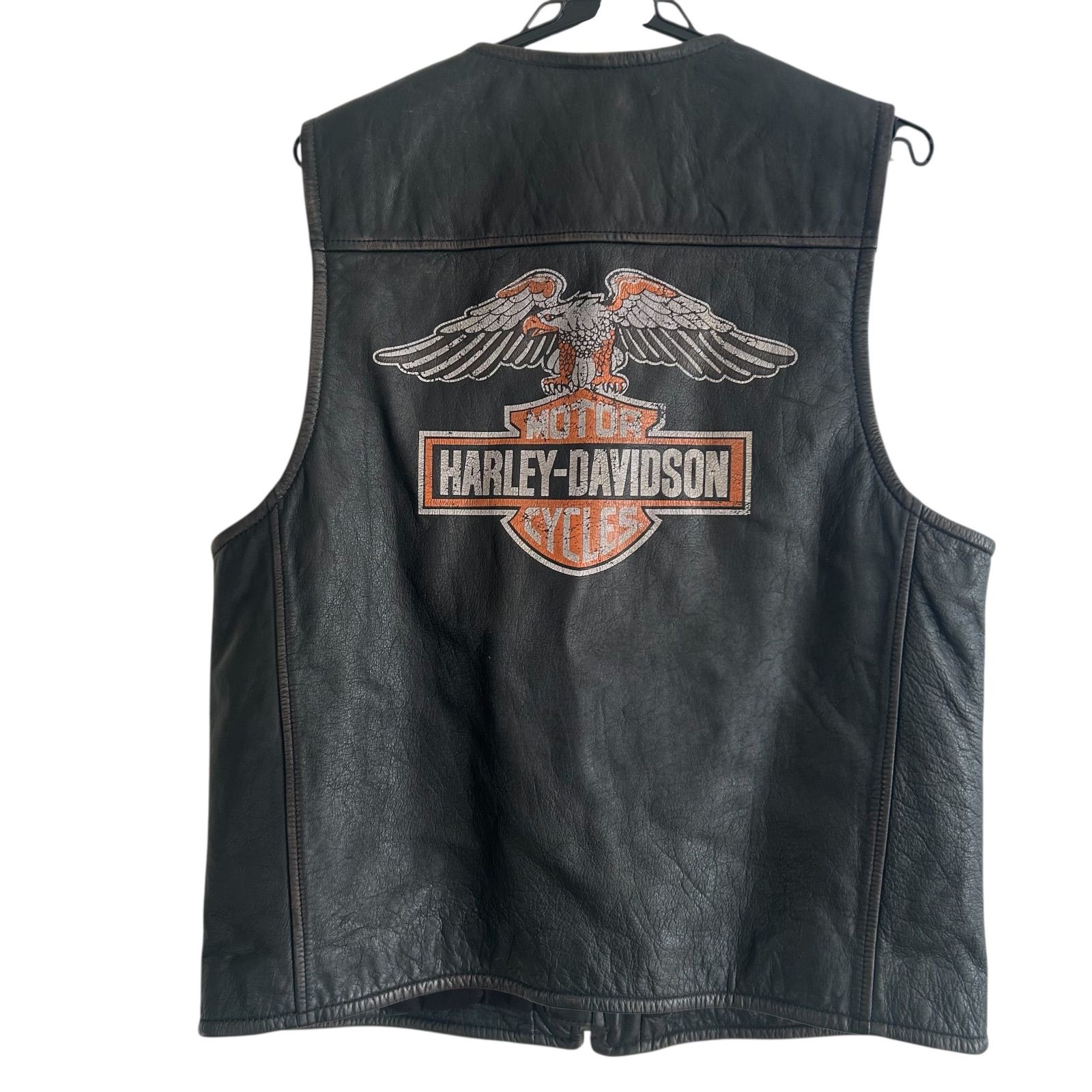 Harley Davidson レザーベスト ZM1688 Harley-Davidson ハーレーダビッドソン レザーベスト ブラック