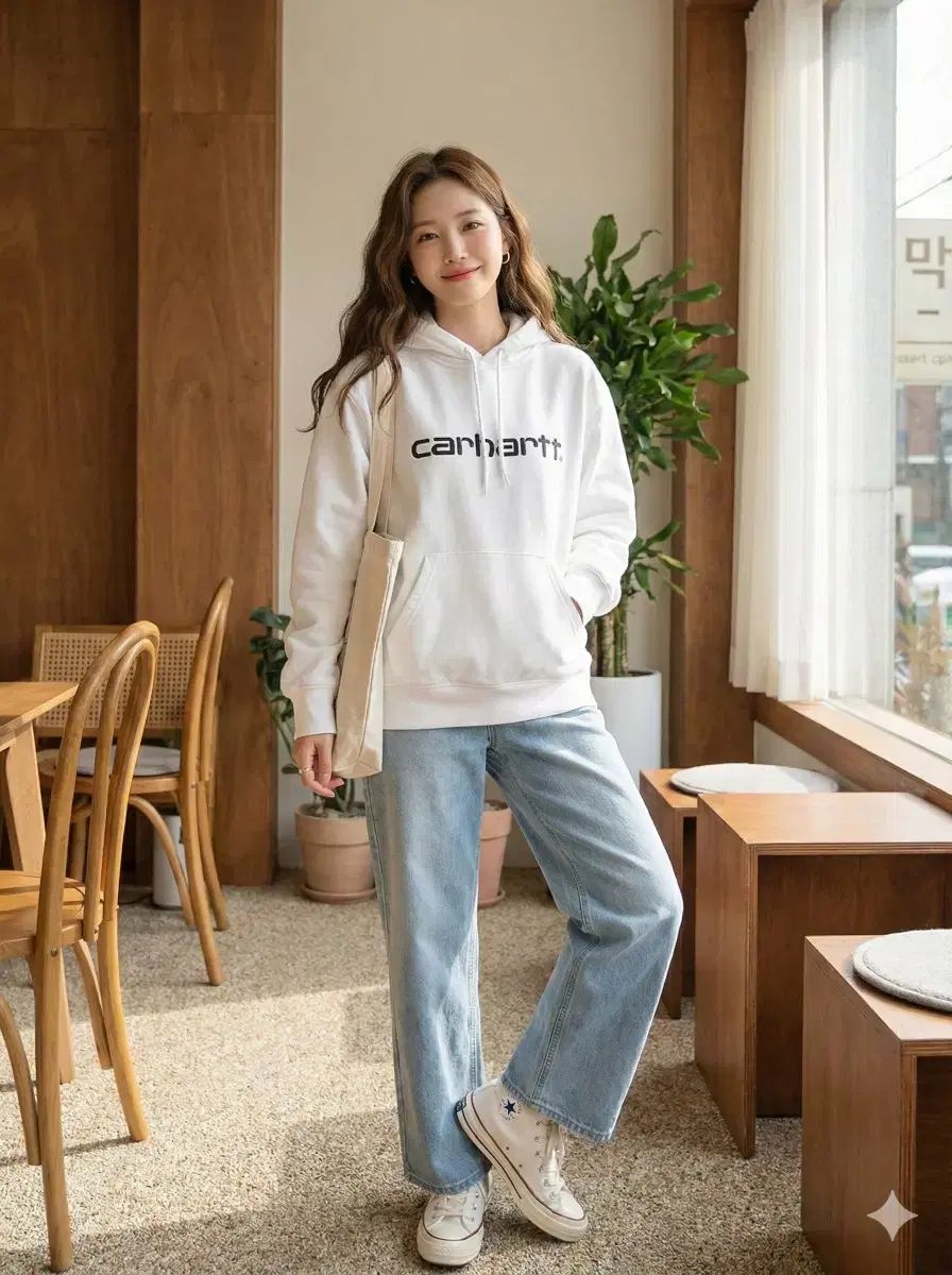 Carhartt WIP(カーハートダブリューアイピー) 白 ロゴ フード付きT
