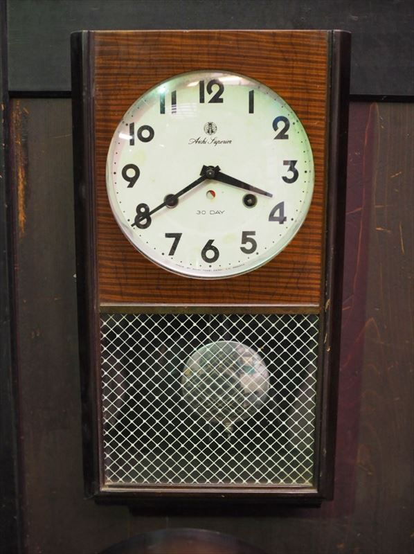 愛知時計 Aichi 柱時計 実働 昭和中期 古録展 品番C 3087