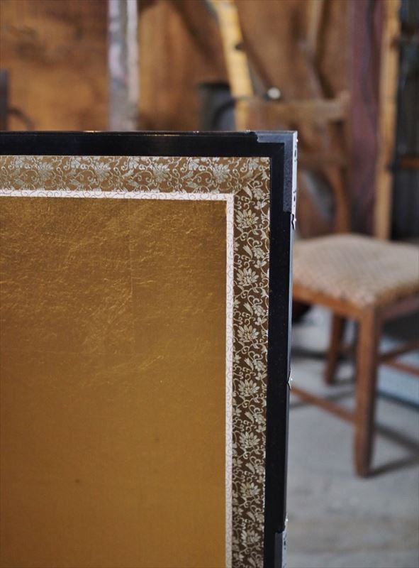 小型金屏風 風炉先屏風 茶道 昭和中期 古録展 品番H 1736