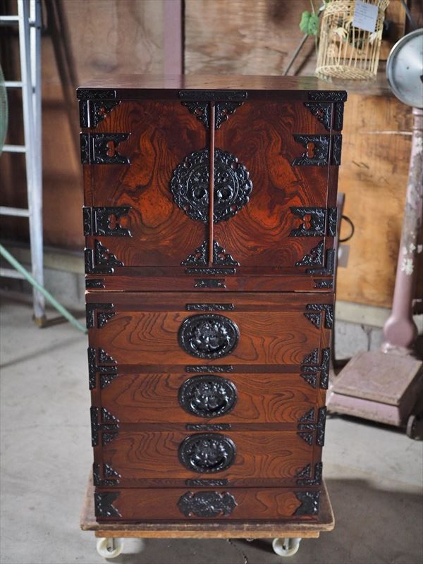 伝統工芸 岩谷堂箪笥 テレビ台とドロワーのセット 昭和後期 古録展