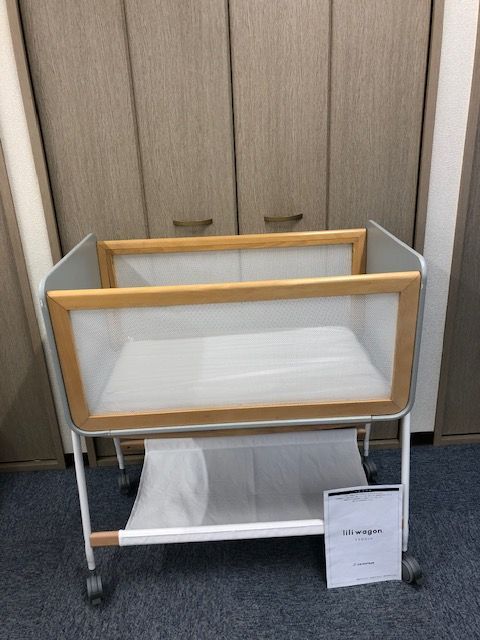 クリーニング済み 説明書付 wagon リリワゴン2 グレー ベビーベッド マット付 NO 3 M 2 F