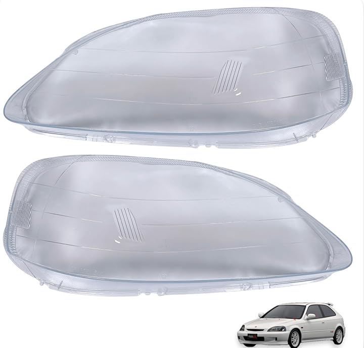 Lezalic シビック ヘッドライト レンズ 後期 EK 9 2 3 4 5 1999 2000 2001 交換 リペア 劣化 黄ばみ 飛び石 ひび 左右セット フルカスタム クルーザー