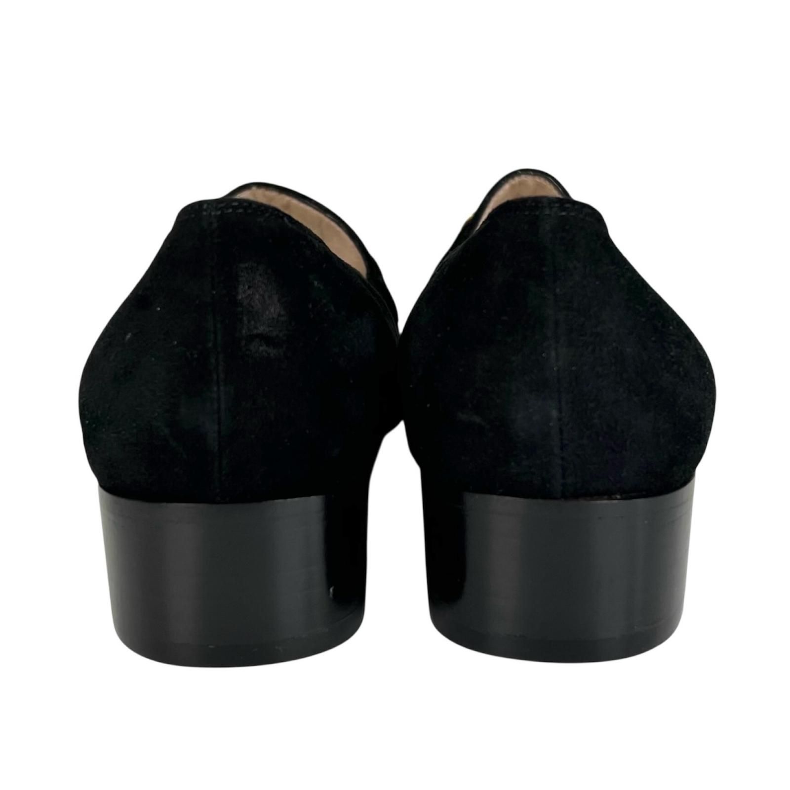  Salvatore Ferragamo サルヴァトーレフェラガモ スウェードレザー ダブルガンチーニ パンプス ブラック ゴールド金具 7 イタリア製 レディース ハイヒール パンプス パンプス