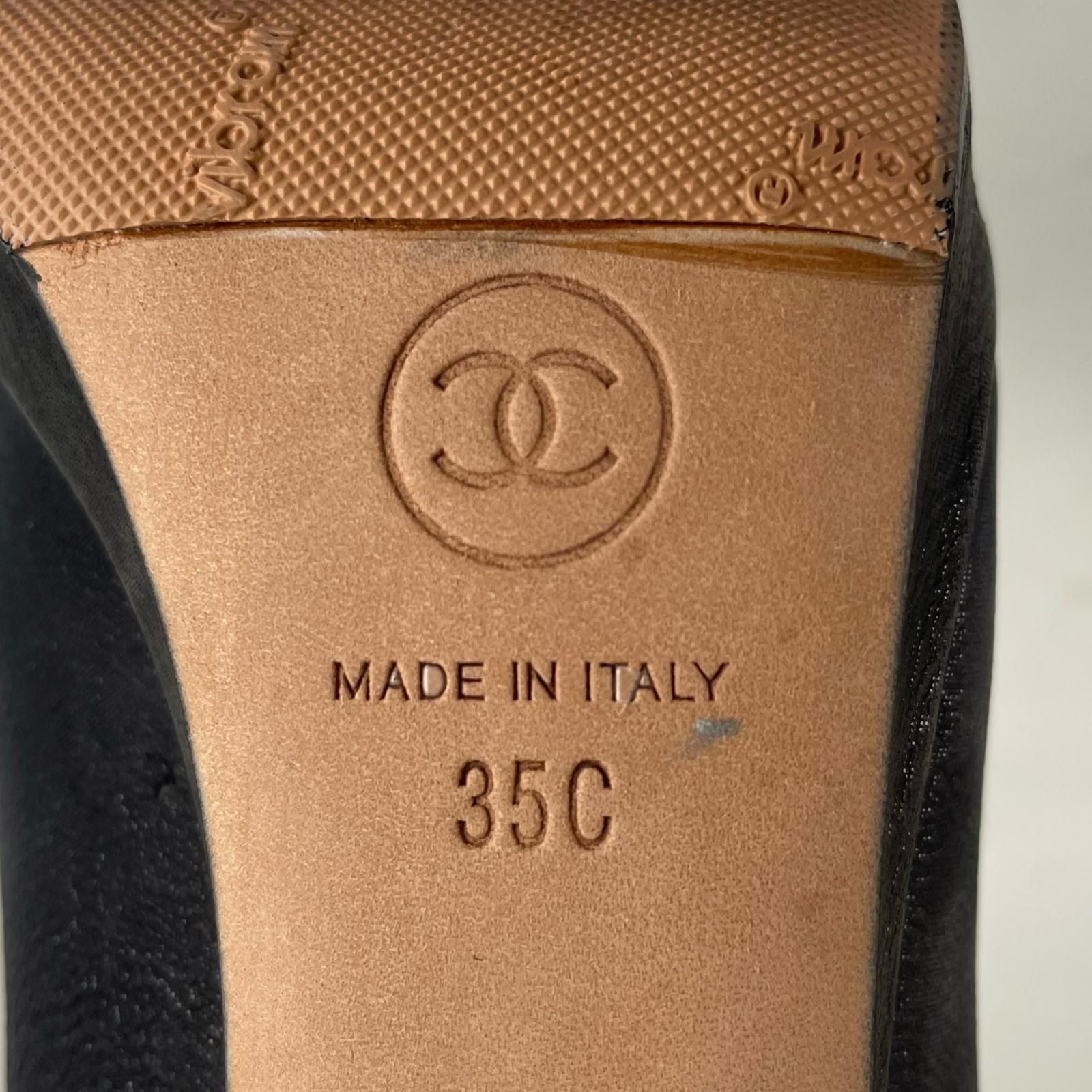 ラウンドトゥ レザーパンプス