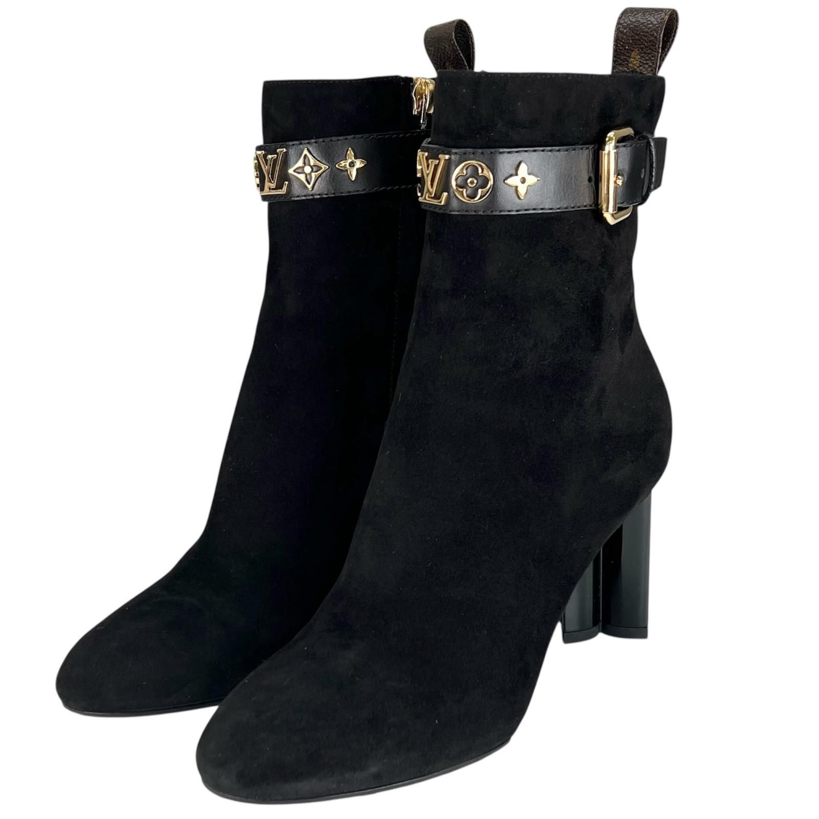 ヴィトン コールバックライン スエード ロゴ金具 アンクルブーツ