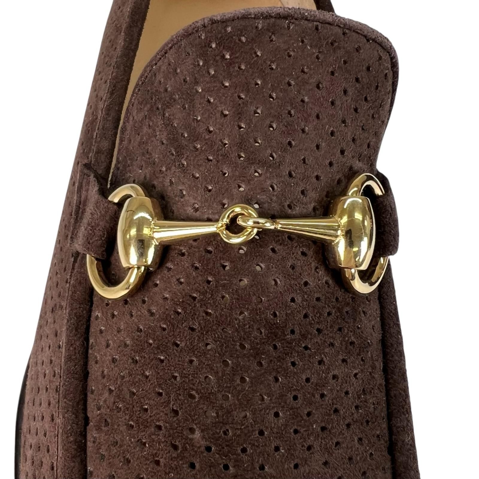 未使用品△GUCCI グッチ 100 0442 スウェードレザー ホースビット