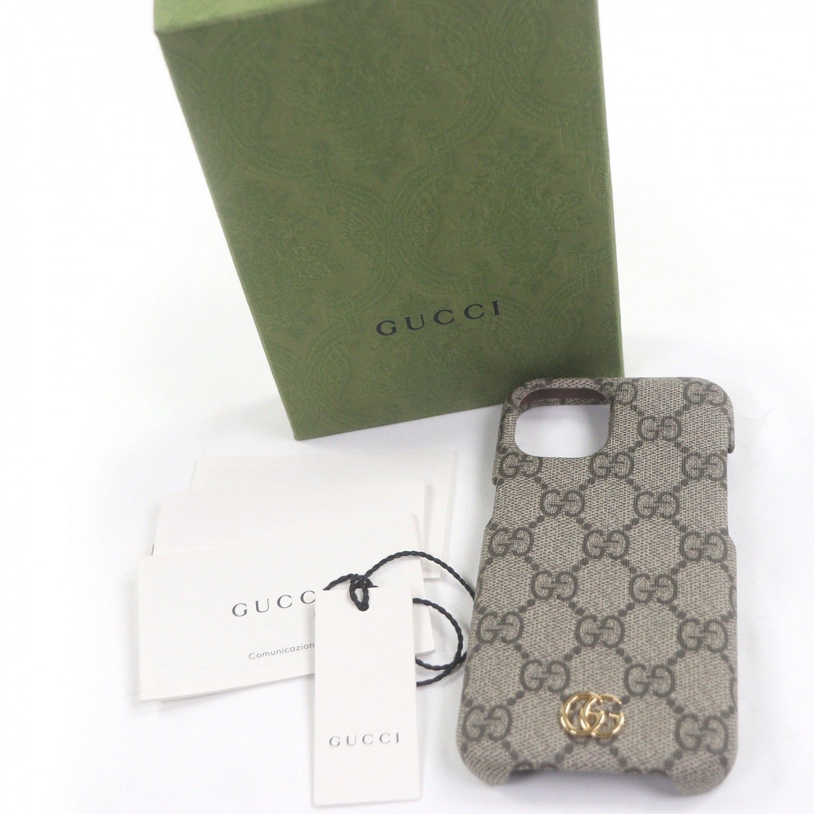 GUCCI グッチ 763787 GGスプリーム GGロゴゴールド金具 iPhone 15用 iPhoneケース スマホケース ベージュ き イタリア製 メンズ