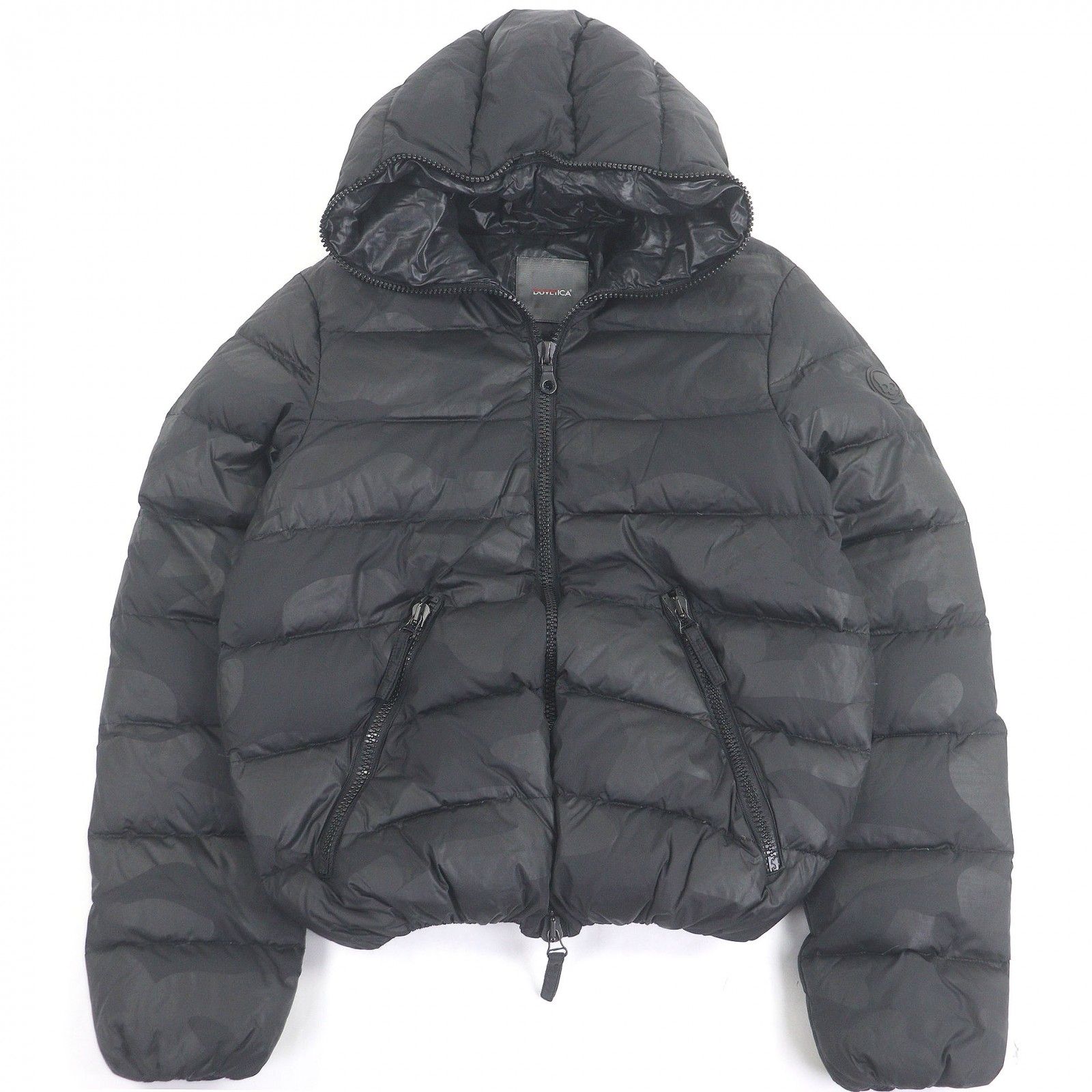 値下げ中！DUVETICA×ハイドロゲン ダウンジャケット　カモフラ DUVETICA×HYDROGEN DOWN JACKETカモフラ柄ダウンジャケット ブラック