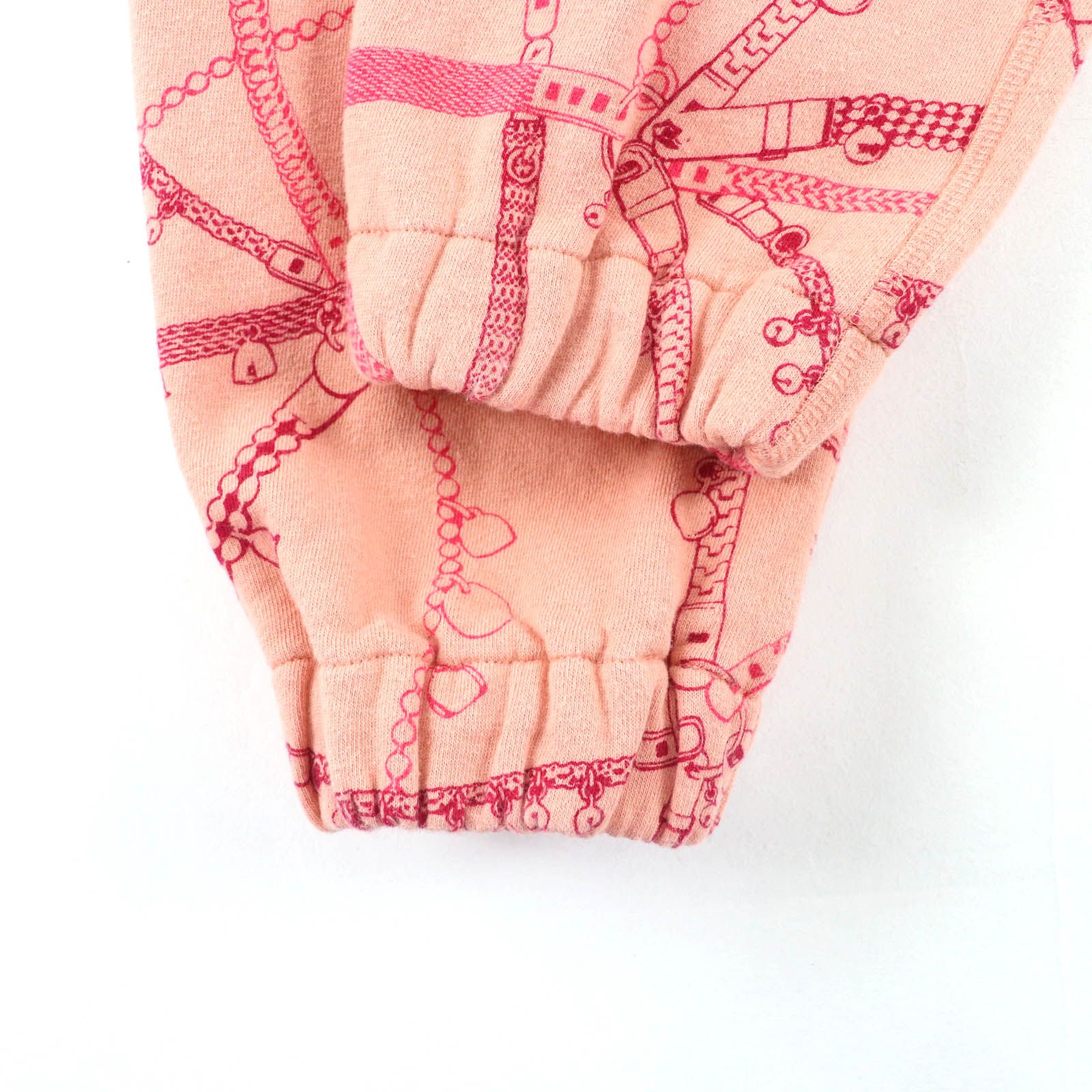  HERMES エルメス 22 AW Tresor de Medor キャメル混 総柄 スウェット パンツ ピンク 36 フランス製 レディース その他 パンツ