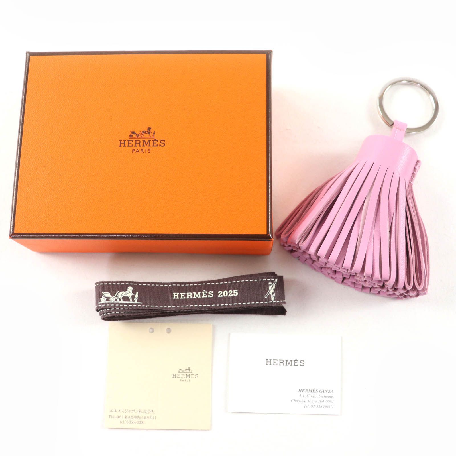 HERMES エルメス カルメン アニョーミロ モーヴシルベストル バッグチャーム キーホルダー W刻印 き フランス製 レディース