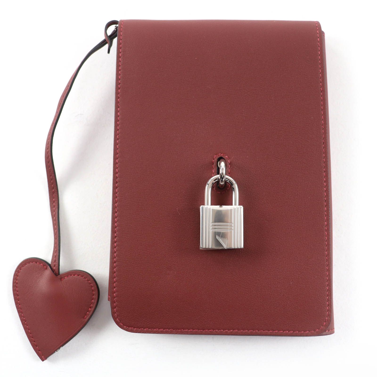 HERMES エルメス カバー カルネ シークレット ヴォースイフト ルージュアッシュ シルバー金具 カデナ ノート付き ノートカバー W刻印 き フランス製 レディース