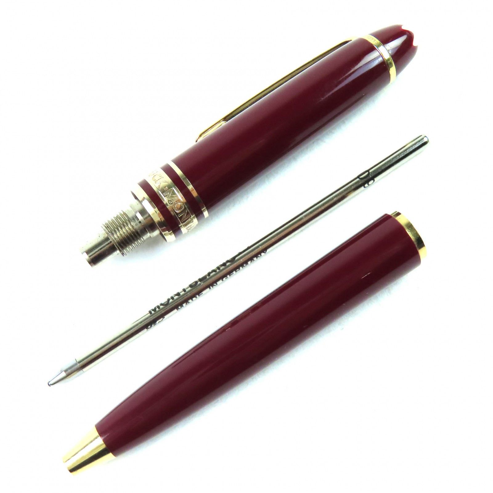 モンブラン マイスターシュテュック ＃116 モーツァルト ホワイトスター ツイスト式 ボールペン ボルドー ゴールド ドイツ製 メンズ 筆記 済み