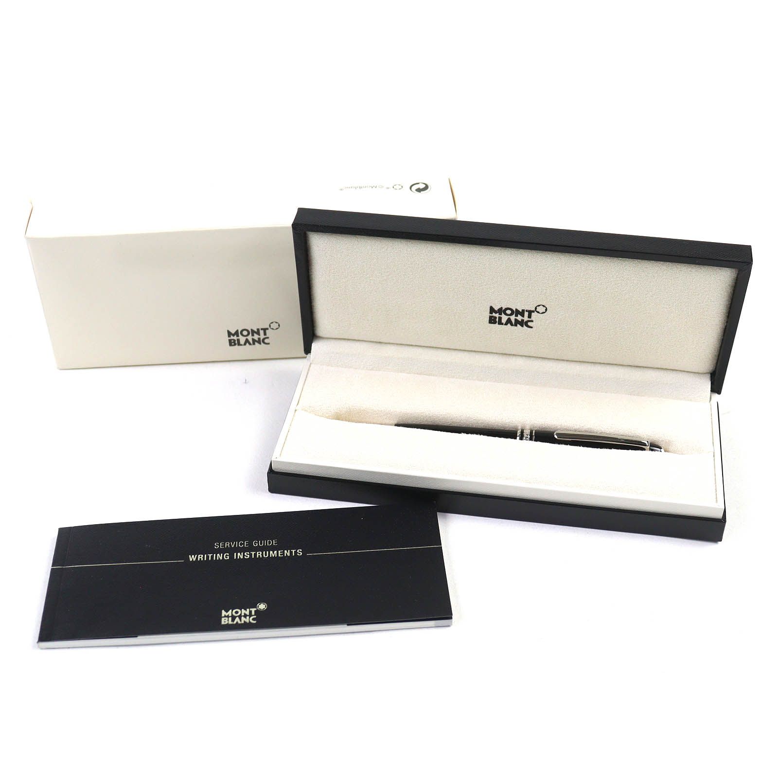 MONTBLANC モンブラン マイスターシュテュック クラシック PIX ホワイトスター ツイスト式 ボールペン ブラック シルバー 箱 ケース付き ドイツ製 メンズ 筆記 済み