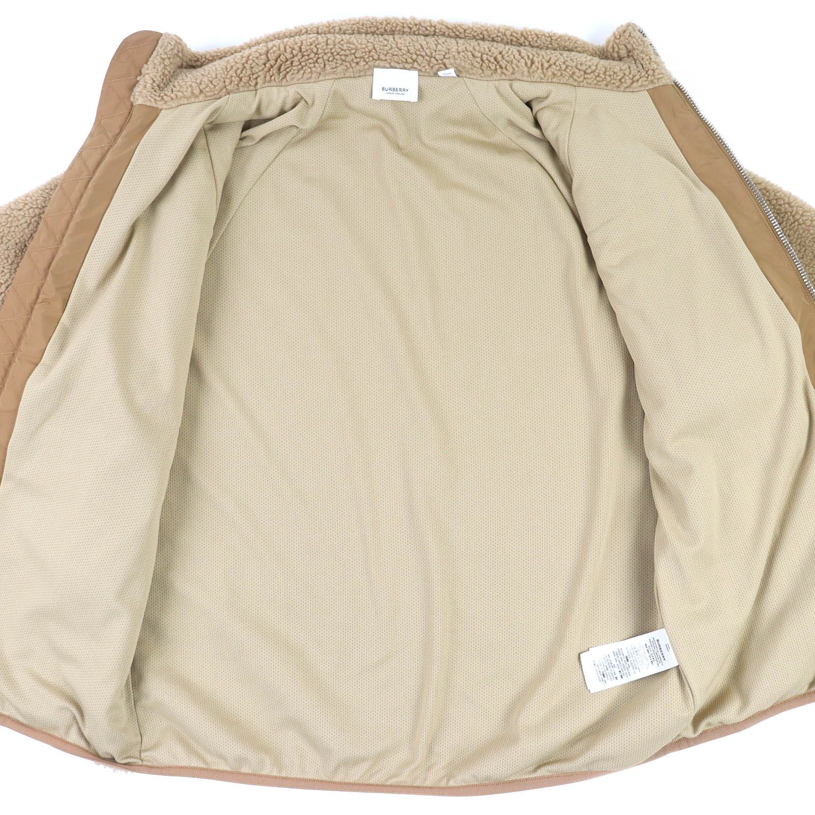 極美品△BURBERRY バーバリー 8045555 ロゴエンブレム ボアフリース