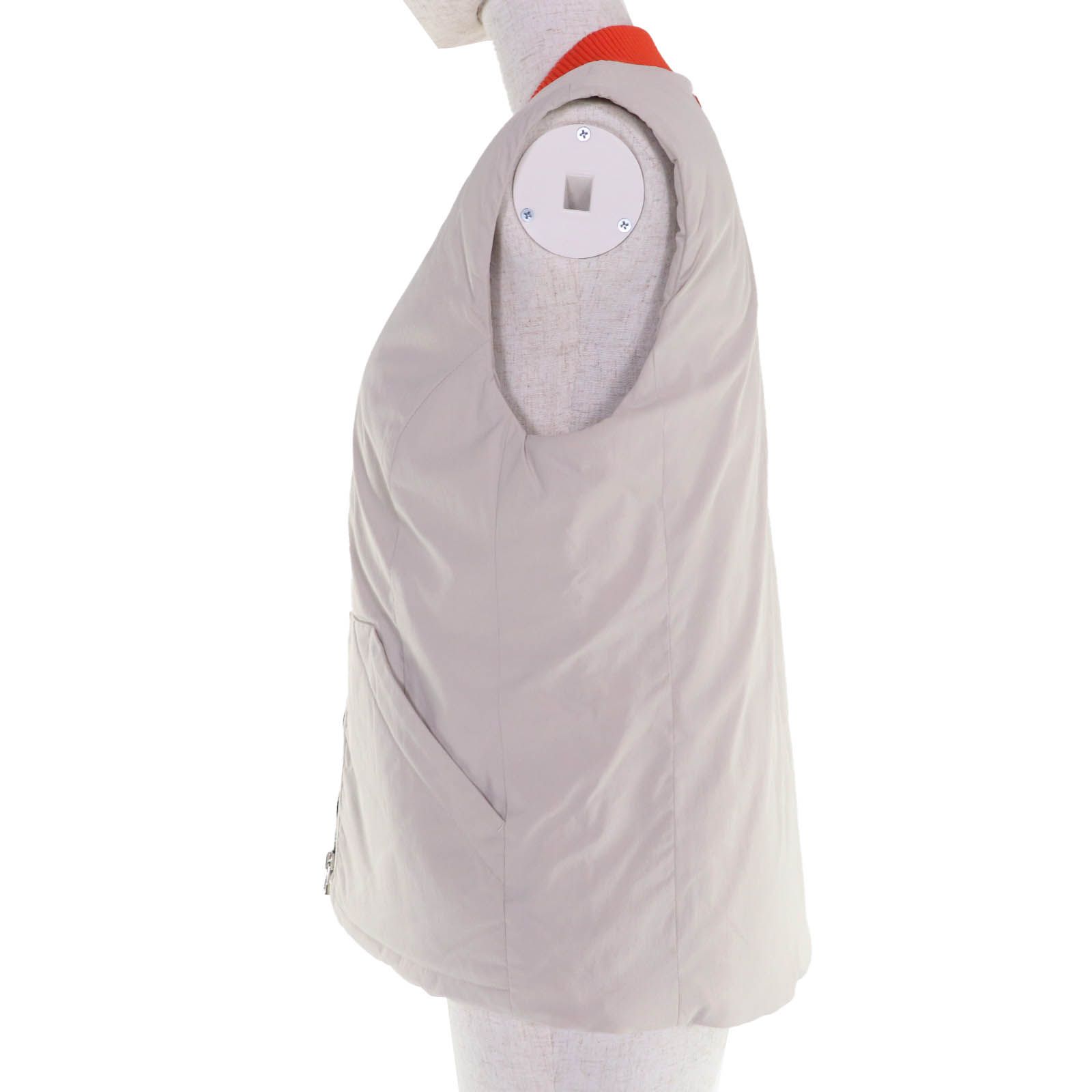 HERMES エルメス セリエ 中綿入り ZIP UP パテッドベスト ベージュ オレンジ M フランス製 レディース