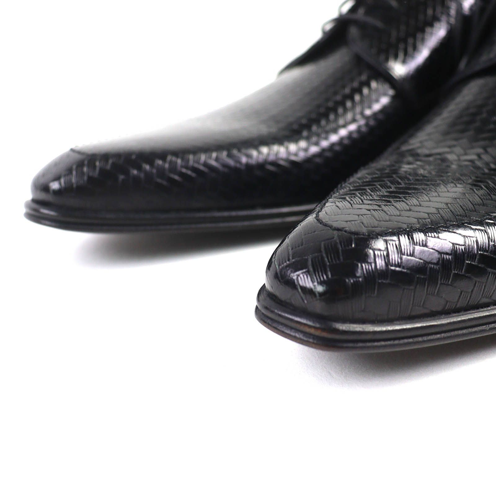  DOLCE GABBANA ドルチェ＆ガッバーナ 型押し ビジネスシューズ レザーシューズ ブラック 6 保存袋付き イタリア製 メンズ その他 ブーツ 革靴