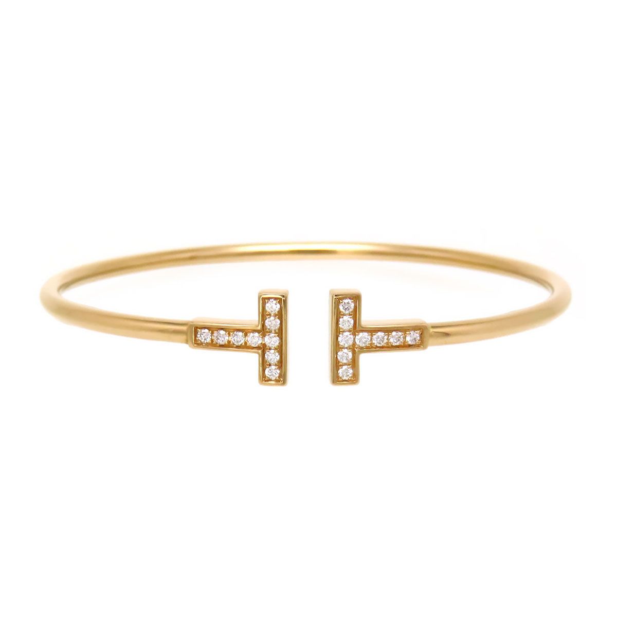 ティファニー Tワイヤー ブレスレット ダイヤモンド #16 750 (K18PG