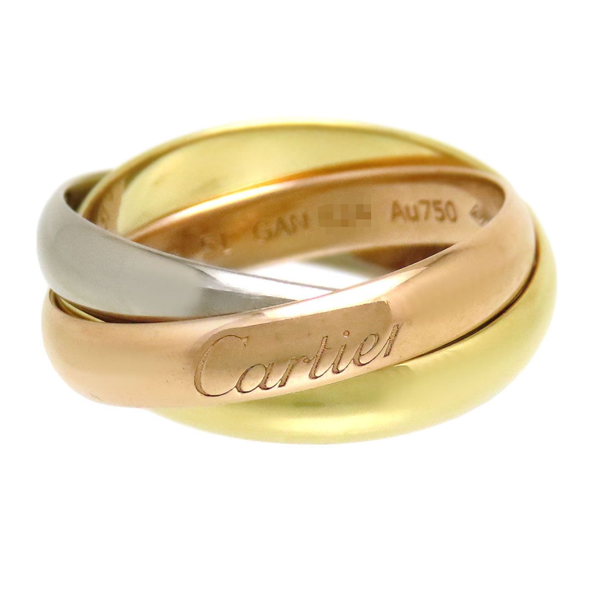 Cartier　トリニティリング　K18スリーゴールド　51　　中古品 Cartier（カルティエ） トリニティ リング 指輪 13.5号 18金 K18
