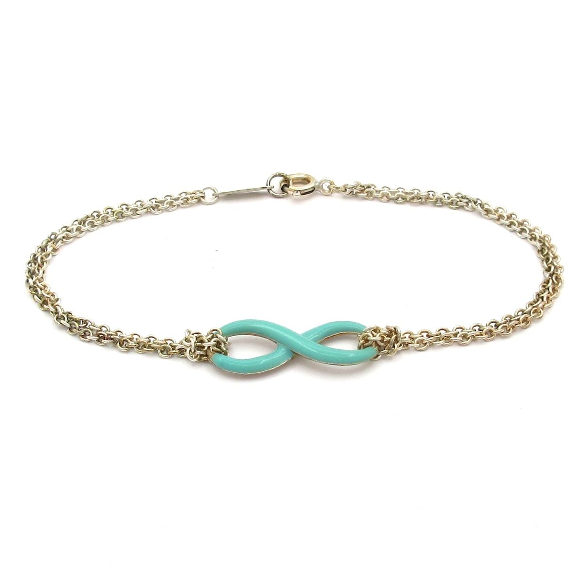 TIFFANY-Co. ティファニー ブレスレット インフィニティ シルバー×ブルー