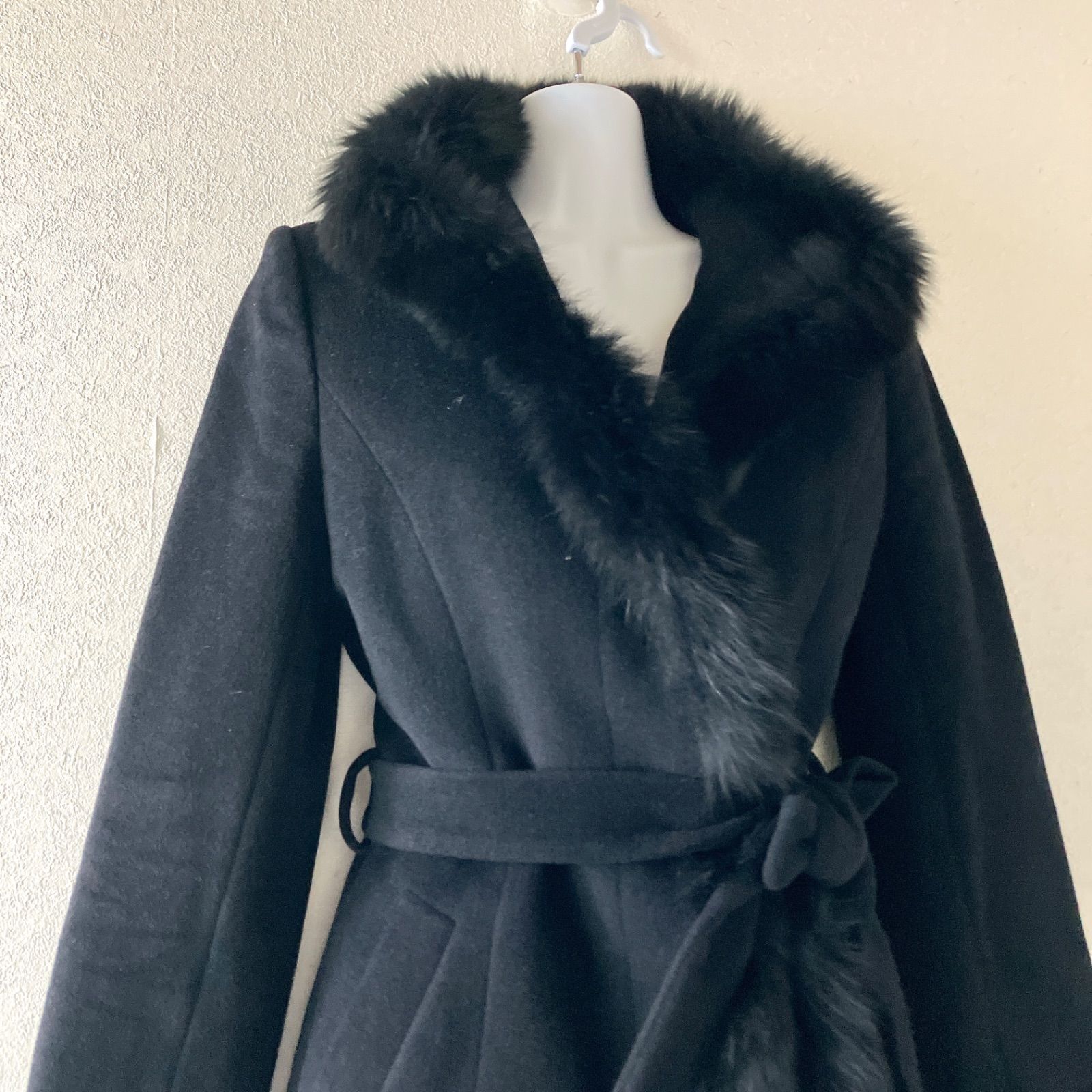 JAYRO ブラックファー付きコート Mサイズ ジャイロ JAYRO コート アンゴラ フォックスファー 総裏地 M 黒