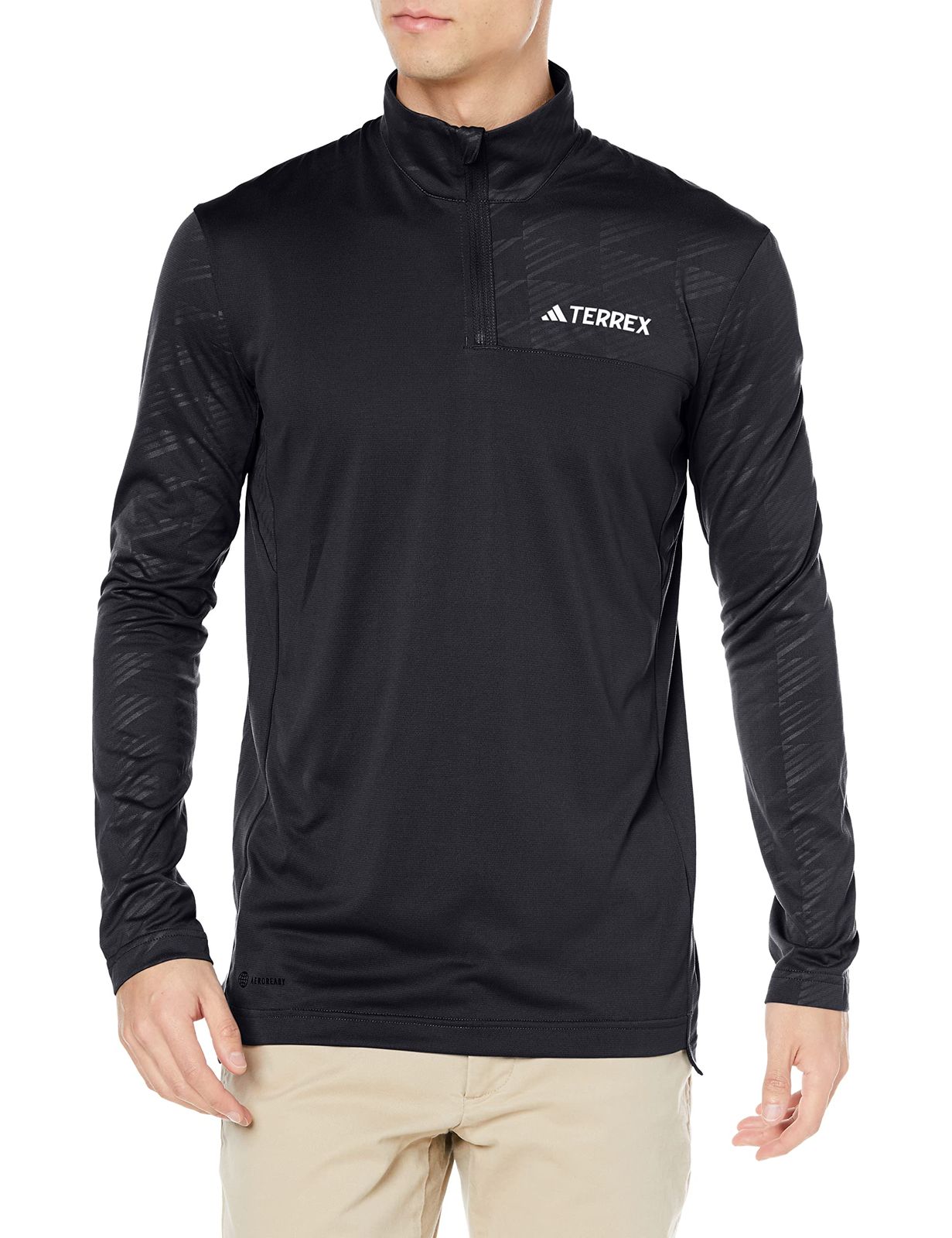 アディダス 長袖 Tシャツ テレックス マルチ ハーフジップ メンズ ブラック HT 9501 L