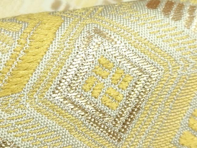 平和屋本店○極上 龍村美術織物 六通柄 本袋帯 幾何彩章文 金糸 逸品