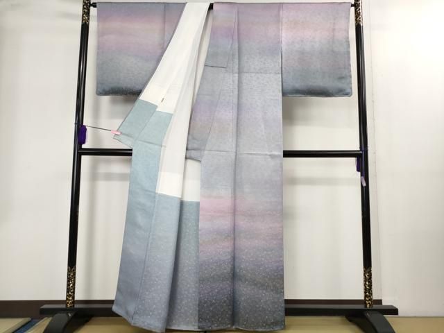 最 初代 久保田一竹 幻の辻が花 訪問着 笹地紋 暈し染め 金通し地 ますいわ屋扱い kh 6