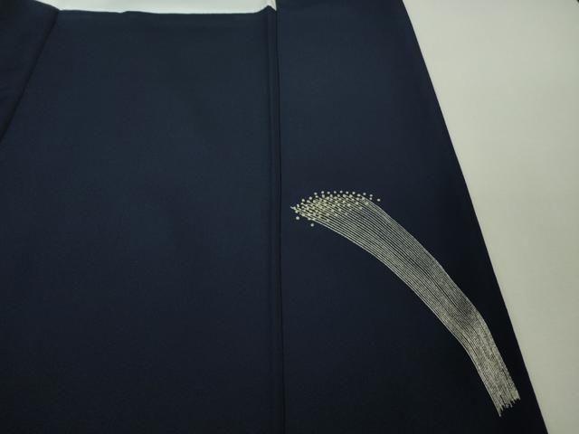 鉄紺色地 銀彩