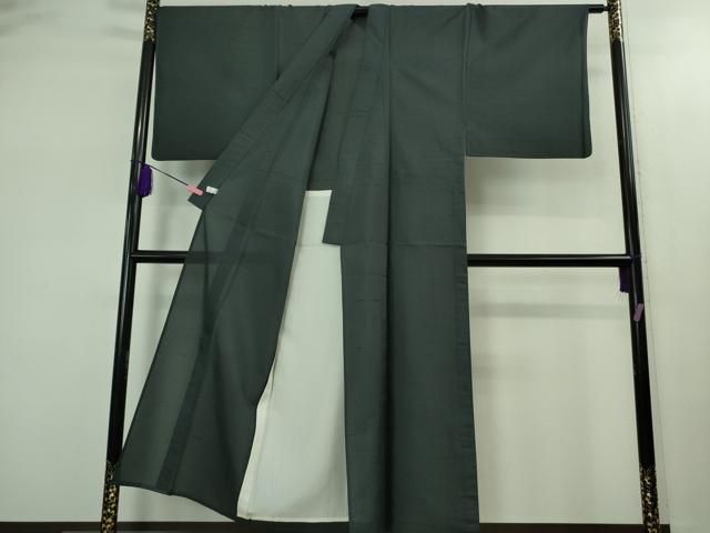 上 男性 夏物 石川県指定無形文化財 夏牛首紬 白山工房 手織り 褐返色 証紙付き kh 6