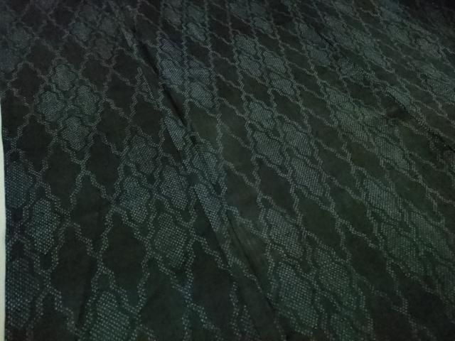 平和屋本店＊極上　夏物　重要無形文化財　本場宮古上布　苧麻　濃藍色　逸品　DZAB2277kh6 平和屋本店＊極上 夏物 重要無形文化財 本場宮古上布 苧麻 菱文 濃藍色