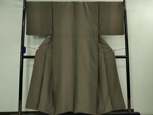 上 男性 風通御飯 草木染 くるみ 変わり市松 反端付き kh 6