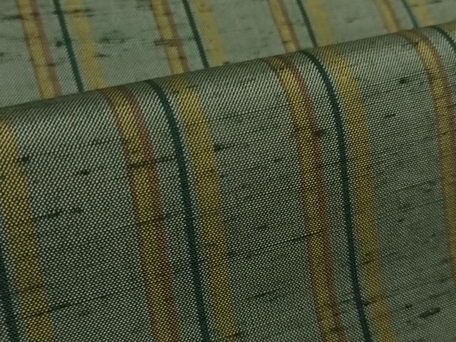  上 石川県指定無形文化財 牛首紬 白山工房 手織り 単衣 間道 ほていや扱い 証紙付き kh 6 紬 着物