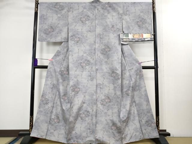 上 都喜ヱ門 本場大島紬 白大島 7マルキ 藤白泥 花咲純麗 藤絹織物謹製 証紙付き kh 6