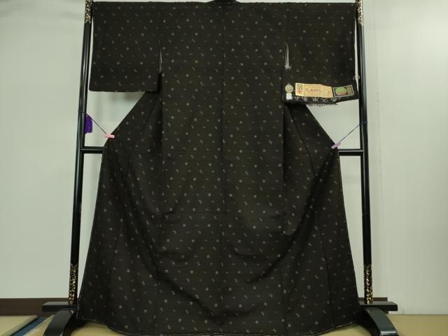 上 国指定重要無形文化財 本場久米島紬 草木染 手織 証紙付き kh 6