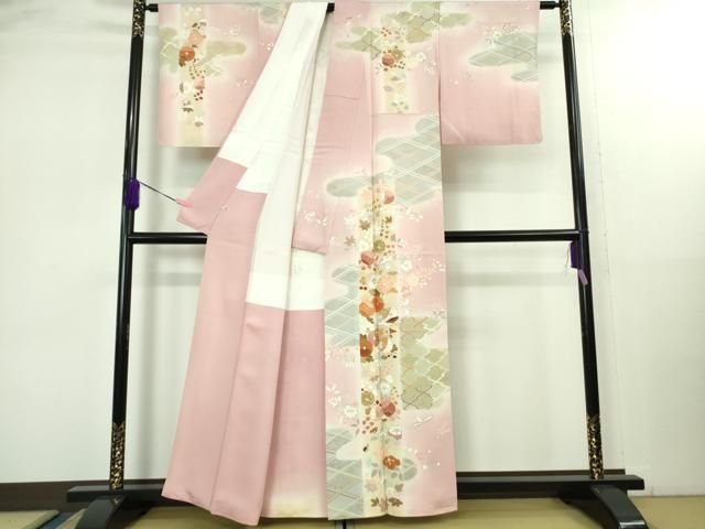 上 創業460年 千總 訪問着 駒刺繍 辻が花 虹色地 暈し染め 金彩 三越扱い kh 6