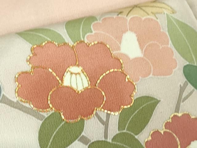  上 創業460年 千總 訪問着 吉祥花文 薄紅色地 暈し染め 扱い kh 6 訪問着 付け下げ 着物