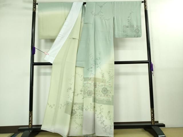 上 中国三大刺繍 スワトウ刺繍 汕頭刺繍 訪問着 単衣 正倉院花唐草文 暈し染め kh 6