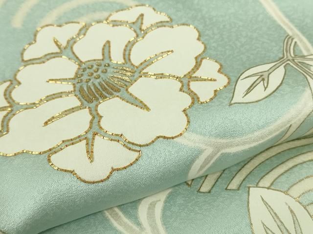 花唐草文 白藍色地